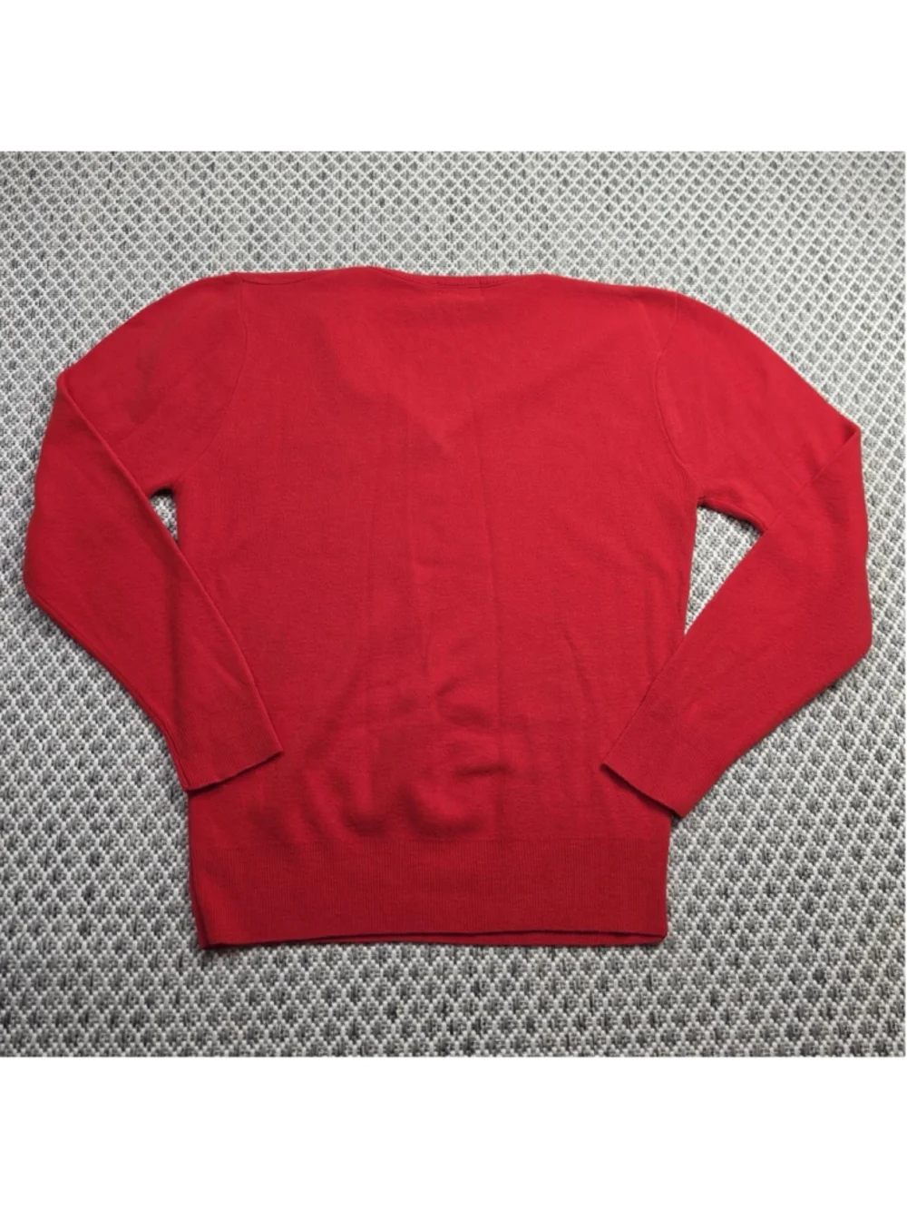 Vintage IZOD Lacoste 100% Cashmere Sweater Red V Neck Crocodile Logo Preppy